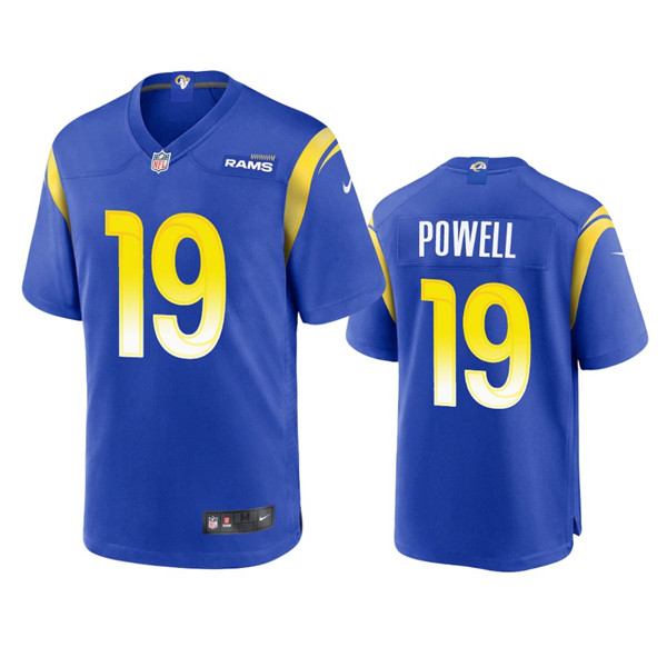 Men's Los Angeles Rams #19 Brandon Powell Royal Stitched Football Game Jersey